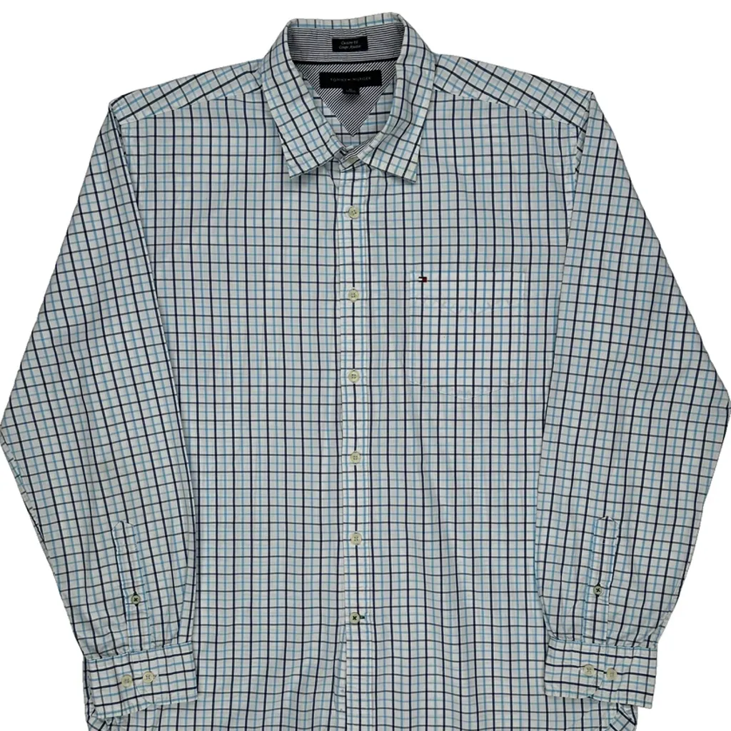 Tommy Hilfiger Checked Shirt - XL Blue Cotton - Image 4