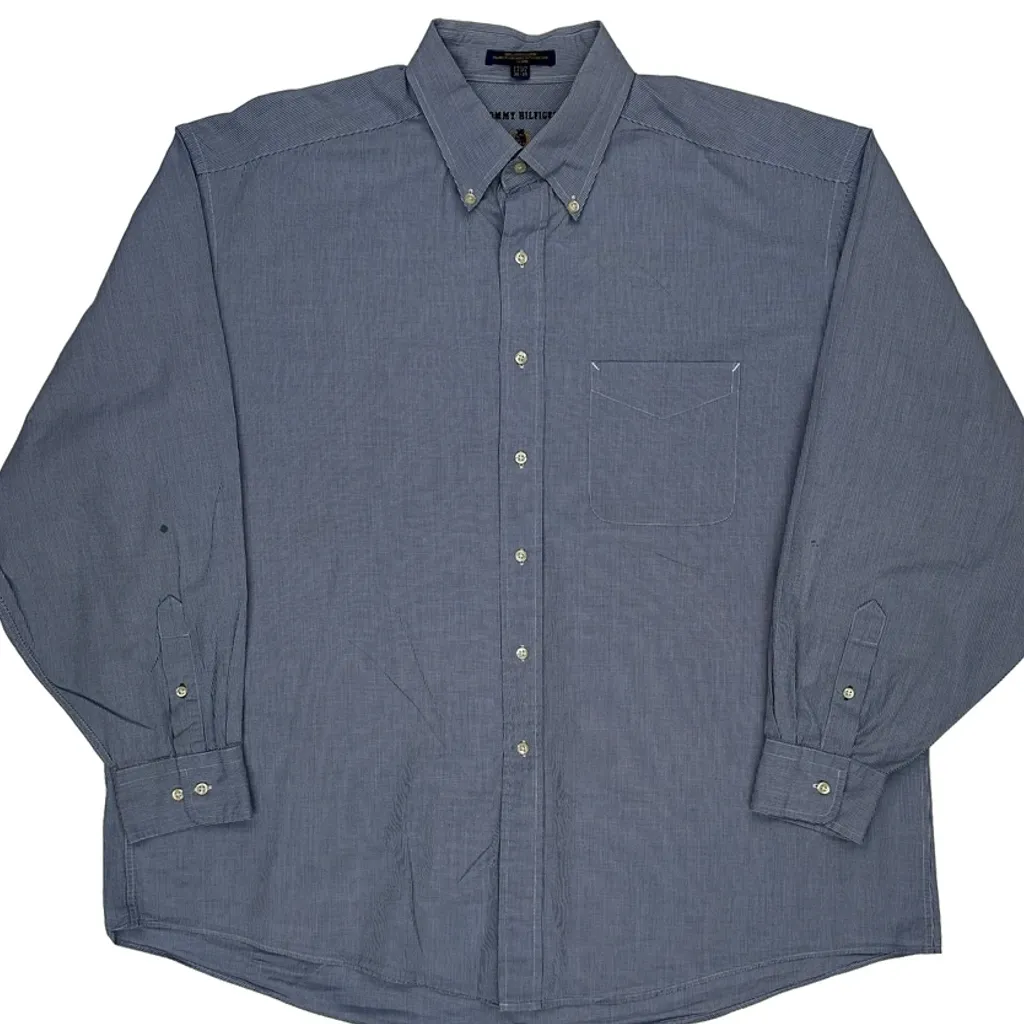 Tommy Hilfiger Checked Shirt - XL Blue Cotton - Image 4