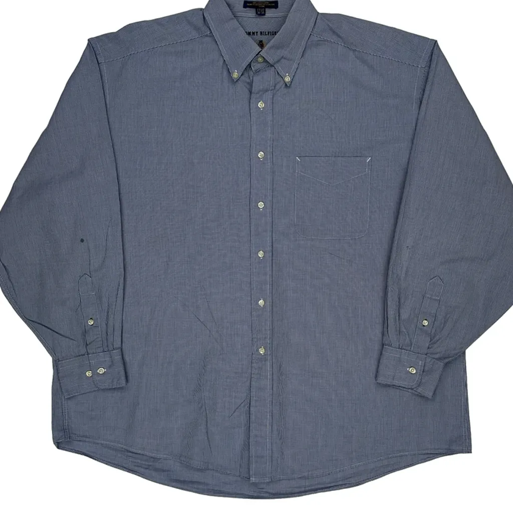 Tommy Hilfiger Checked Shirt - XL Blue Cotton - Image 5