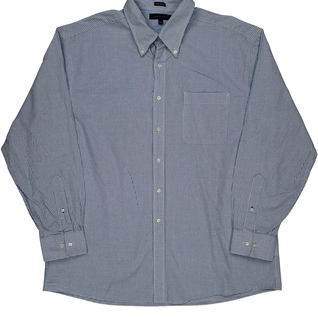Tommy Hilfiger Checked Shirt - XL Blue Cotton - Image 4