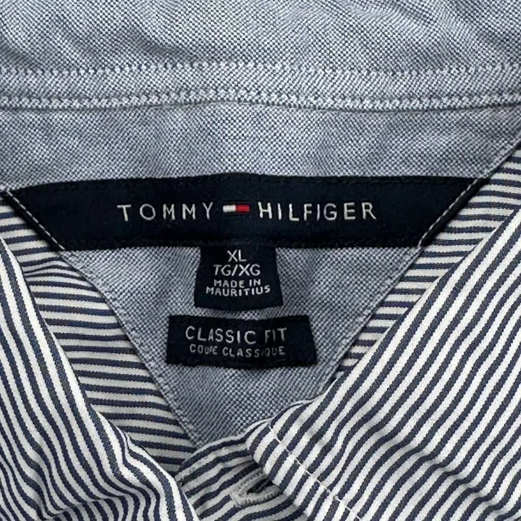 Tommy Hilfiger Striped Shirt - XL Blue Cotton - Image 3