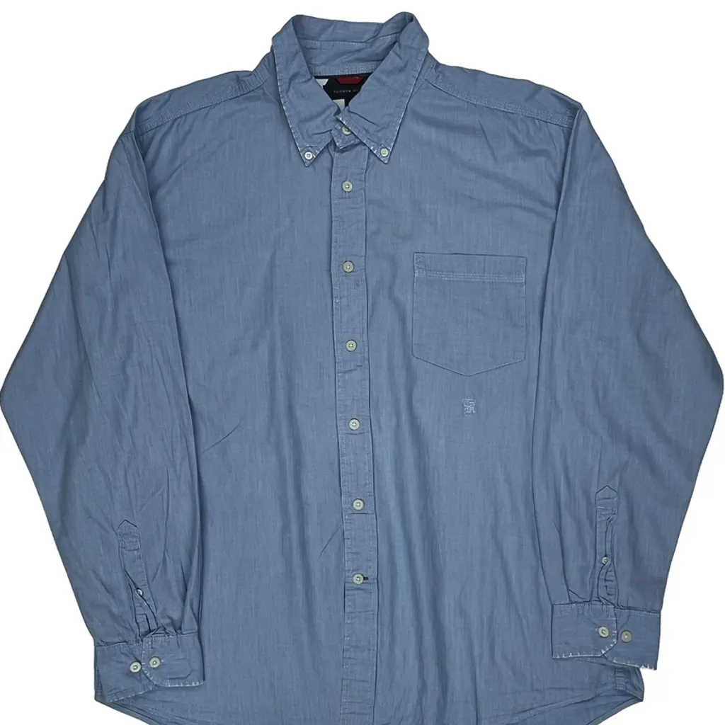 Tommy Hilfiger Shirt - XL Blue Cotton - Image 5