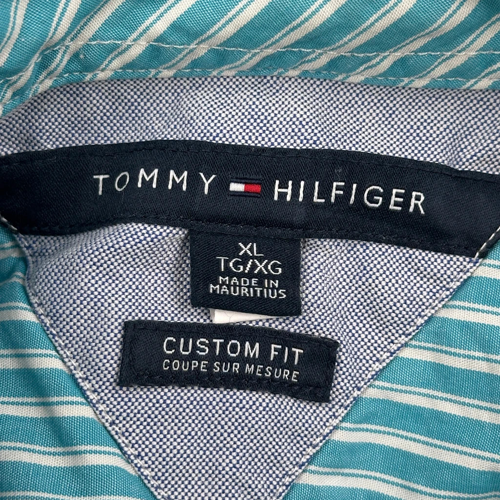 Tommy Hilfiger Striped Shirt - XL Blue Cotton - Image 3