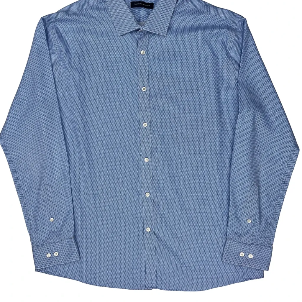 Tommy Hilfiger Slim Fit Shirt - XL Blue Cotton - Image 5