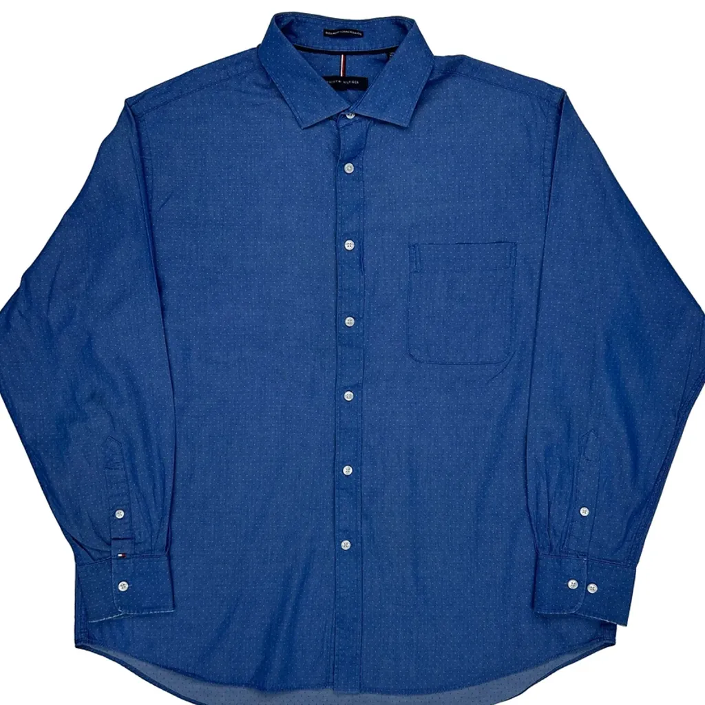 Tommy Hilfiger Shirt - XL Blue Cotton - Image 5