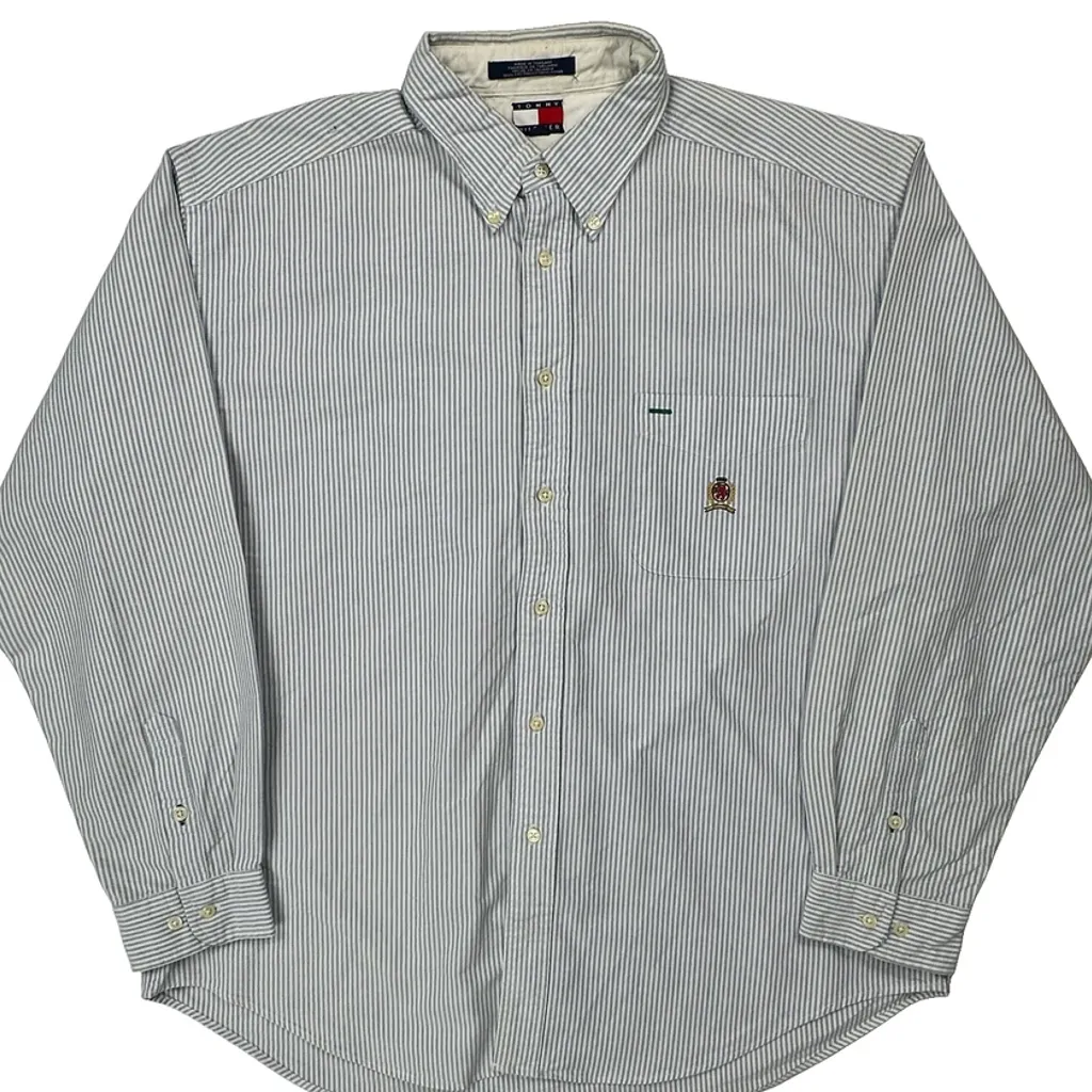 Tommy Hilfiger Striped Shirt - XL Blue Cotton - Image 5