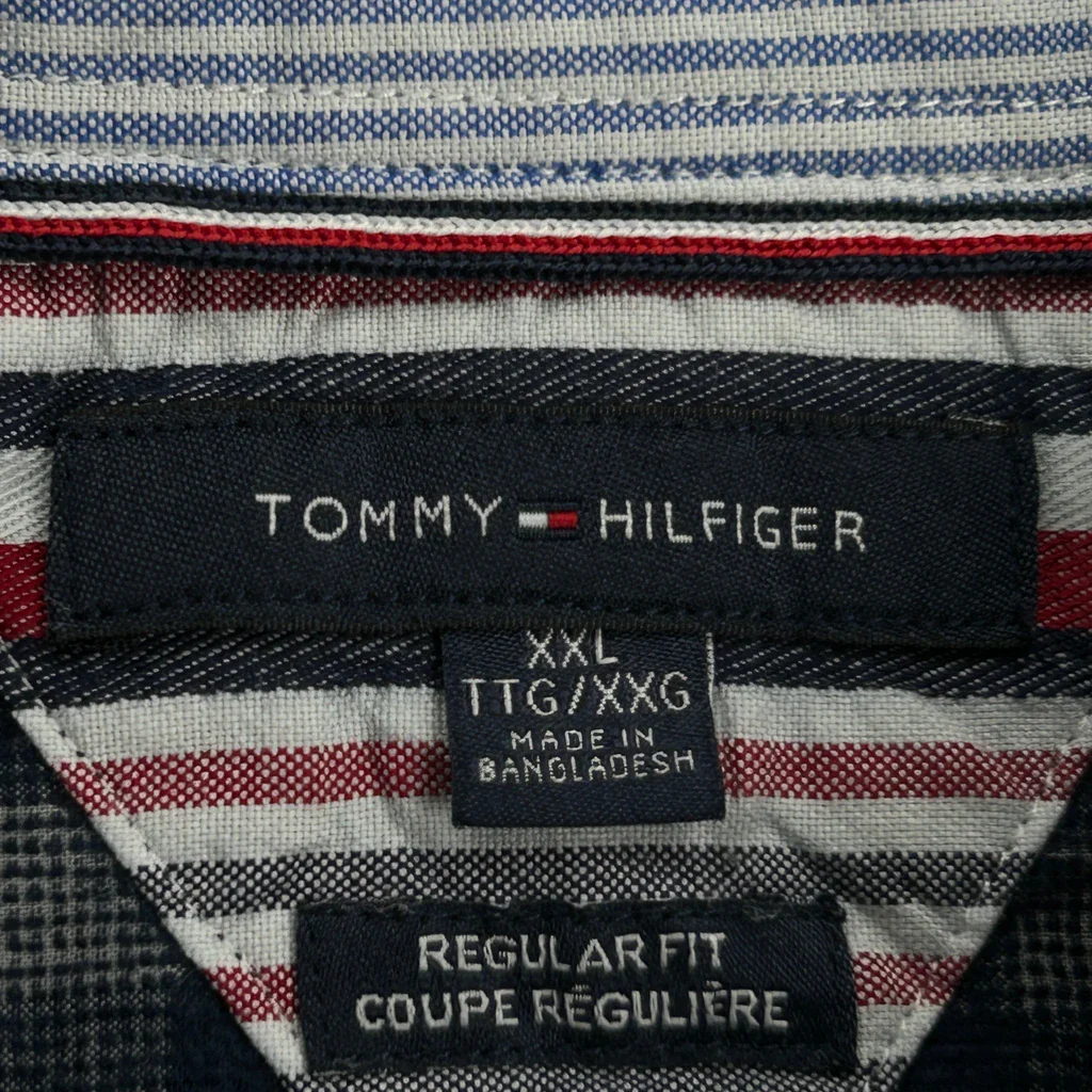 Tommy Hilfiger Checked Shirt - 2XL Blue Cotton - Image 3