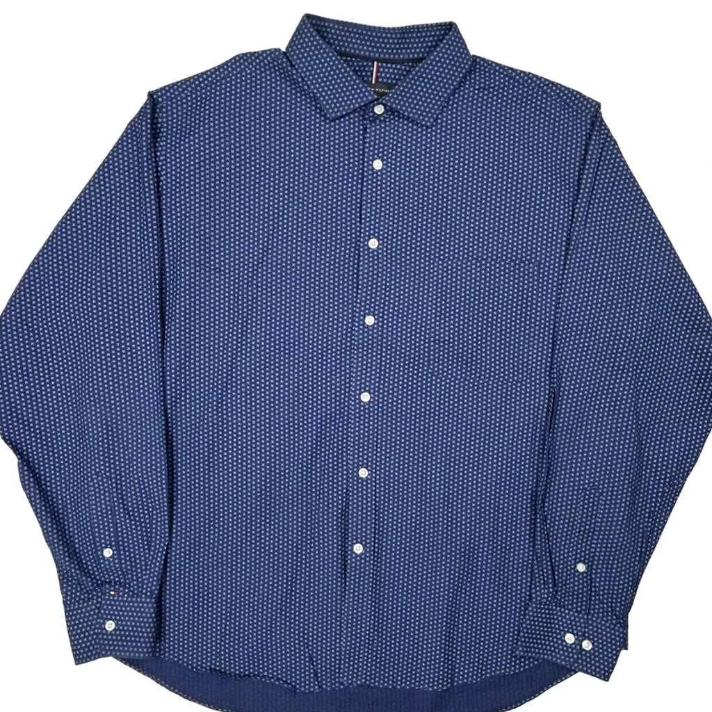 Tommy Hilfiger Polka Dot Shirt - 2XL Blue Cotton - Image 4