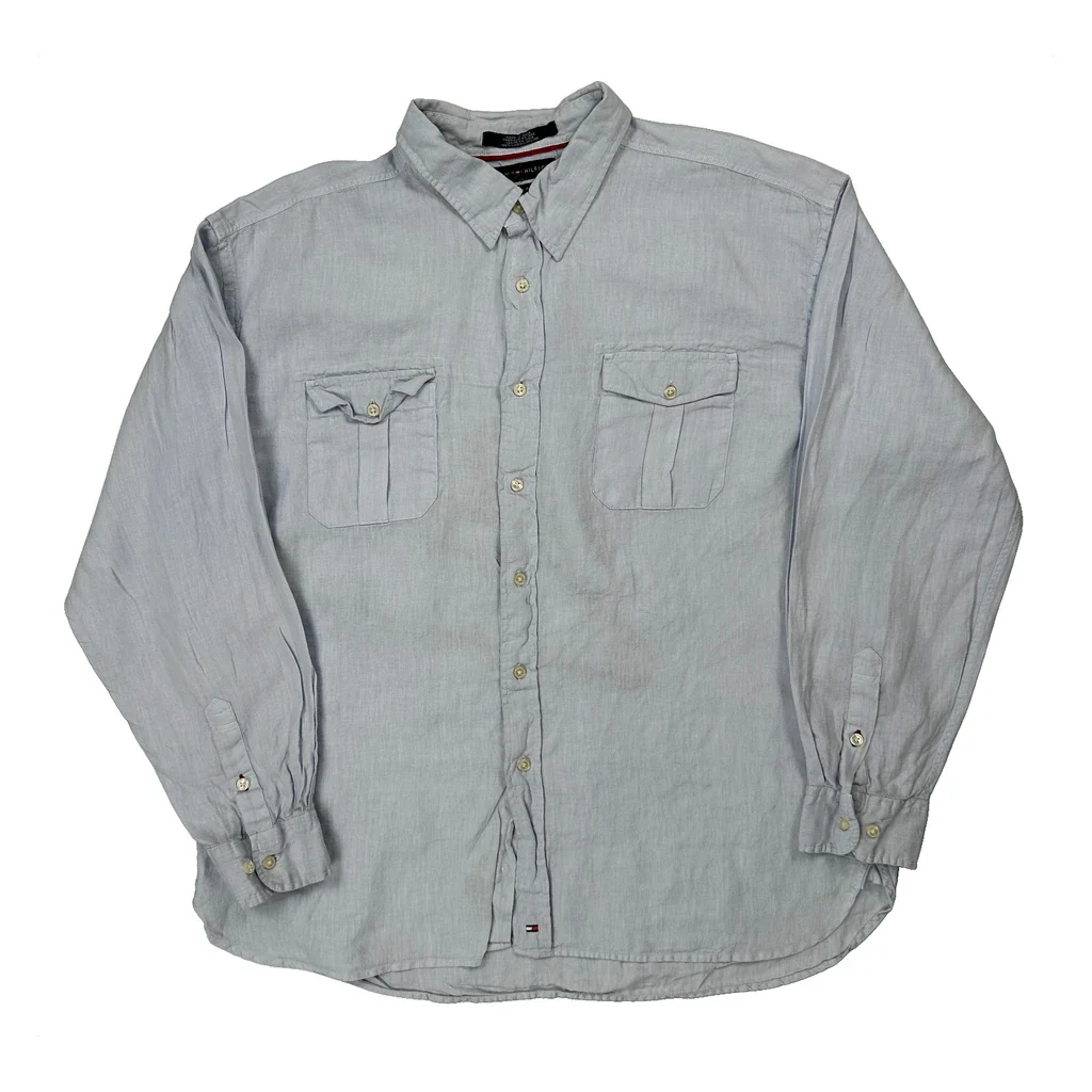 Tommy Hilfiger Shirt - 2XL Blue Linen