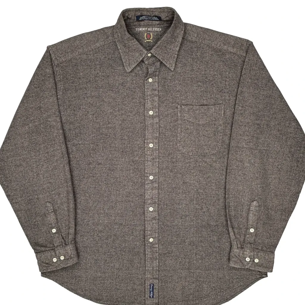 Tommy Hilfiger Shirt - XL Brown Cotton - Image 4