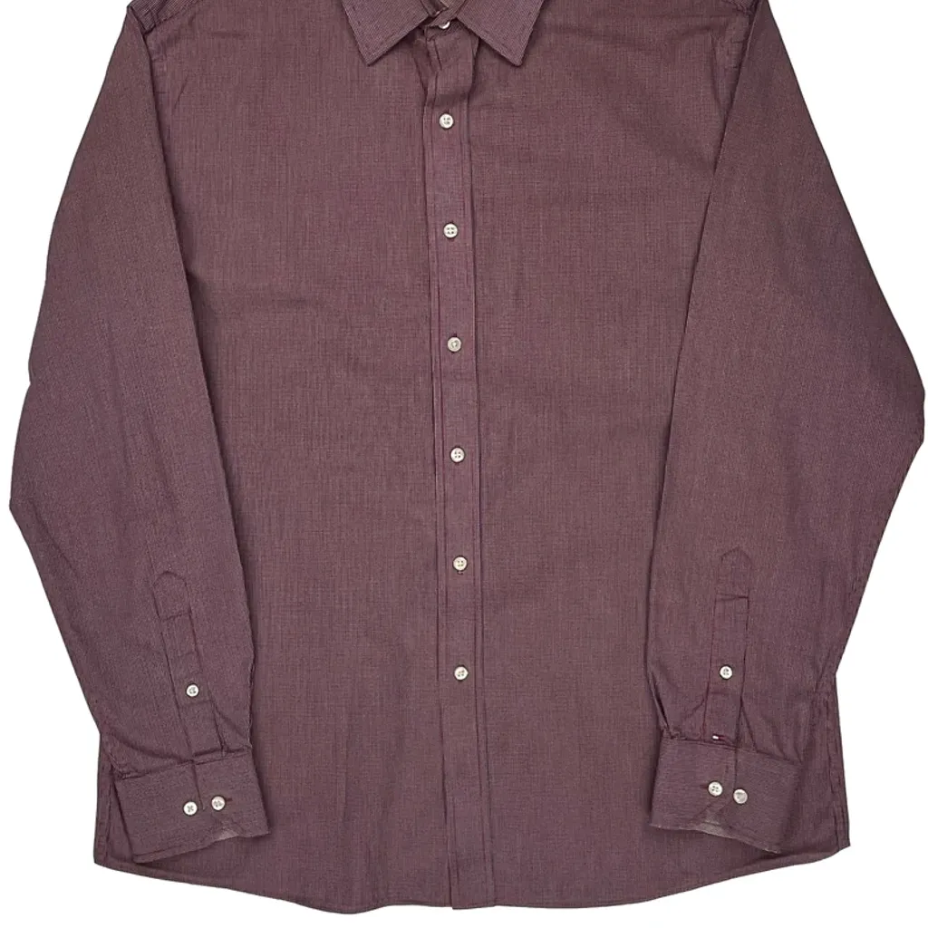 Tommy Hilfiger Shirt - Large Burgundy Cotton - Image 5