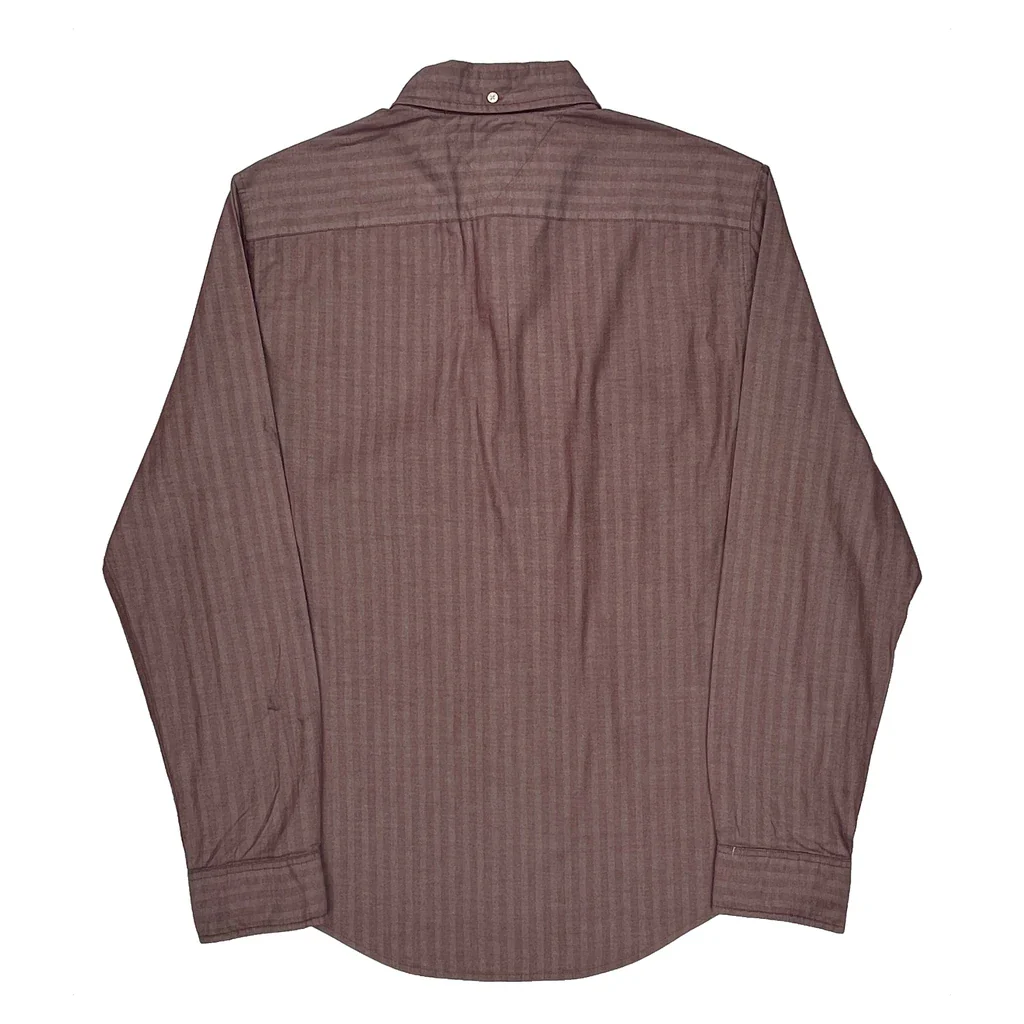 Tommy Hilfiger Slim Fit Shirt - Large Burgundy Cotton - Image 2