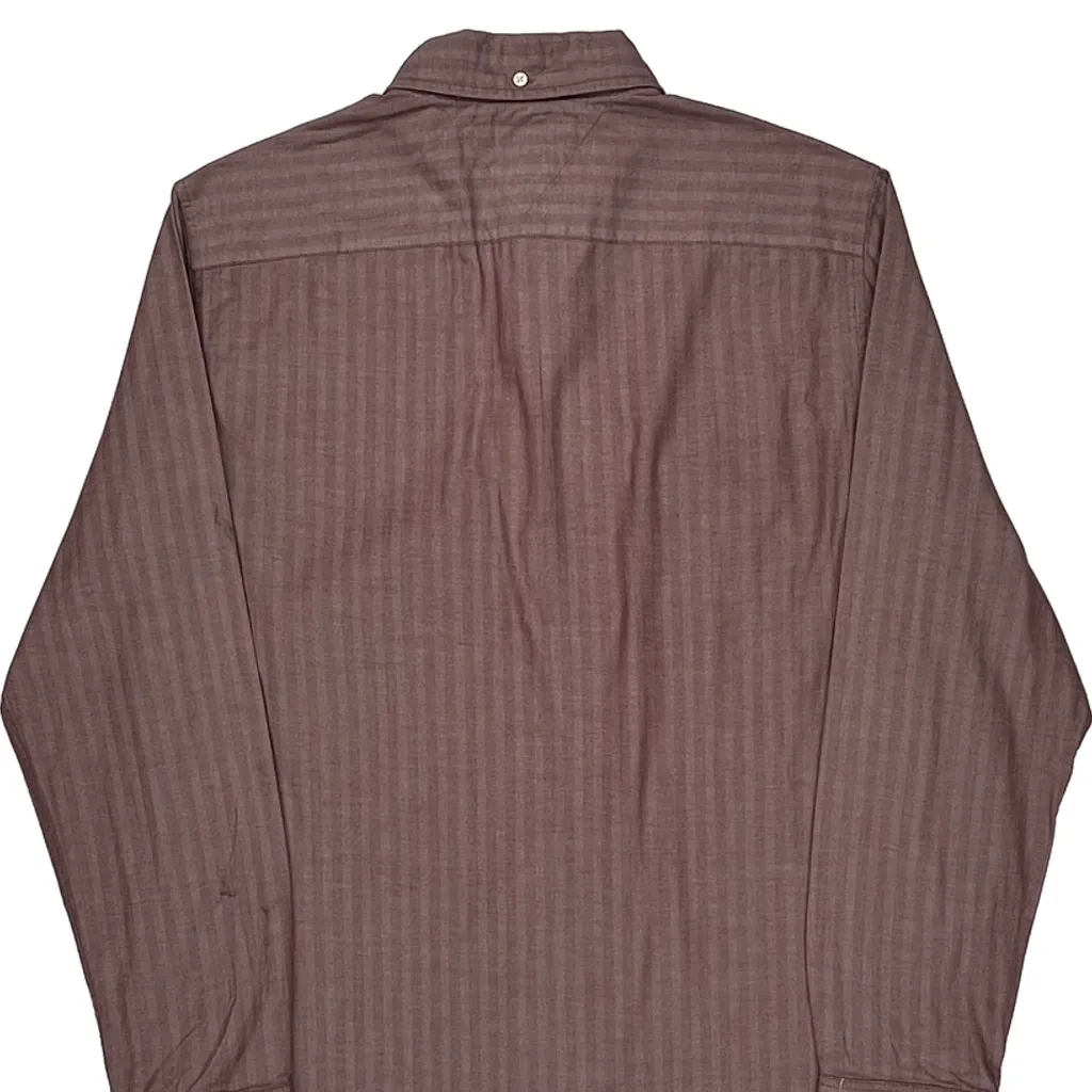 Tommy Hilfiger Slim Fit Shirt - Large Burgundy Cotton - Image 6