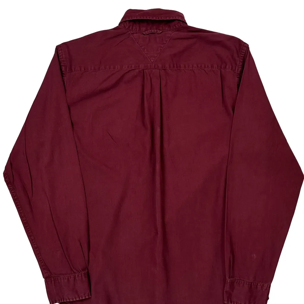 Tommy Hilfiger Shirt - Medium Burgundy Cotton - Image 7