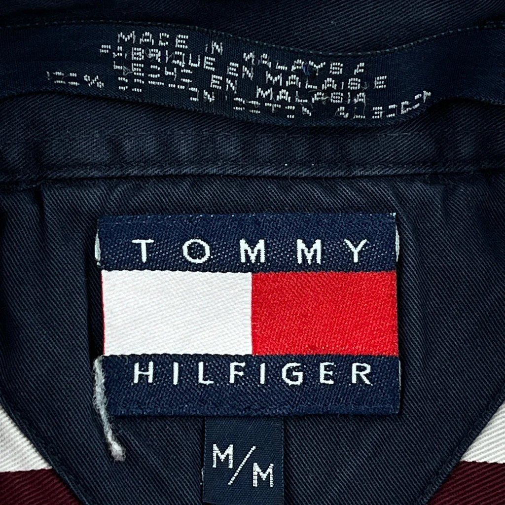 Tommy Hilfiger Striped Shirt - Medium Burgundy Cotton - Image 3