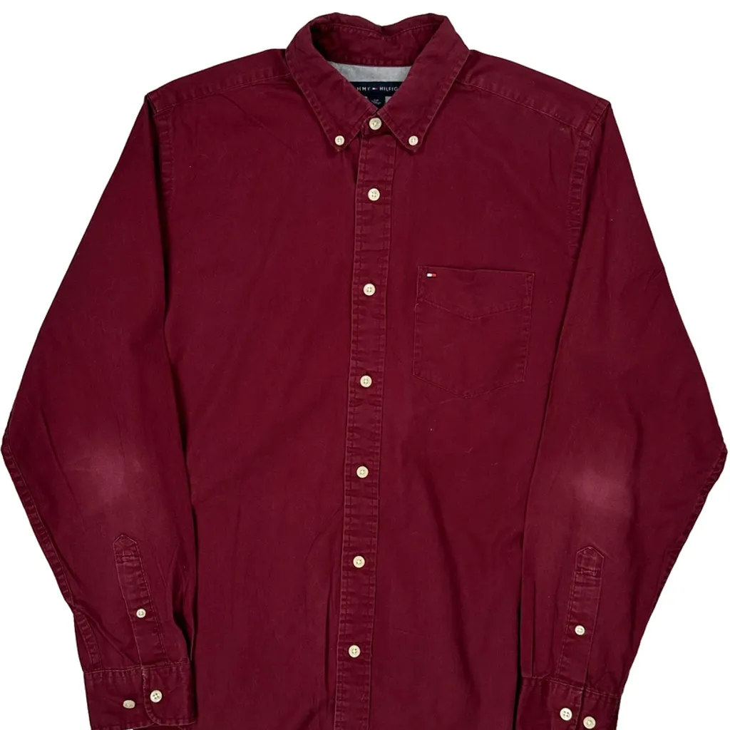 Tommy Hilfiger Shirt - Small Burgundy Cotton - Image 4