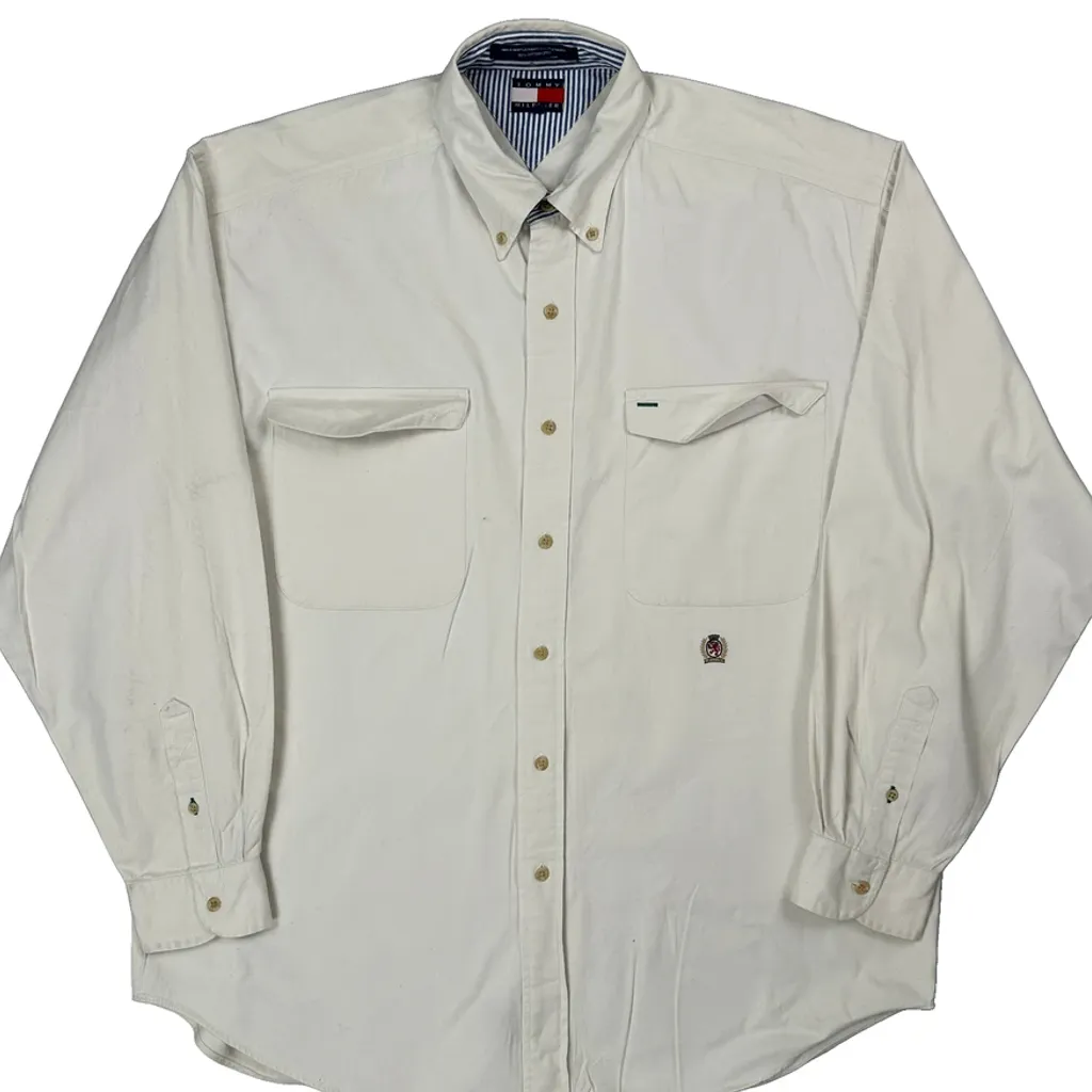 Tommy Hilfiger Shirt - Large Cream Cotton - Image 4
