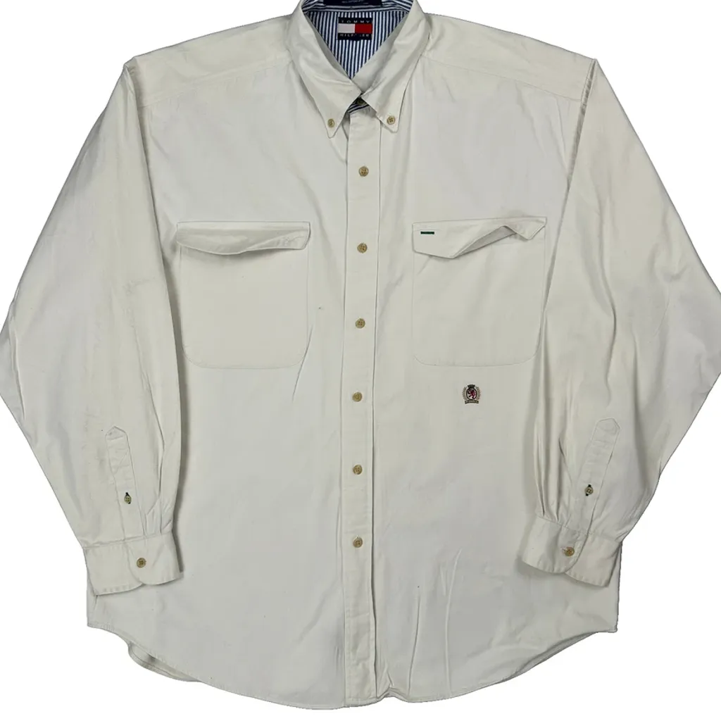 Tommy Hilfiger Shirt - Large Cream Cotton - Image 5