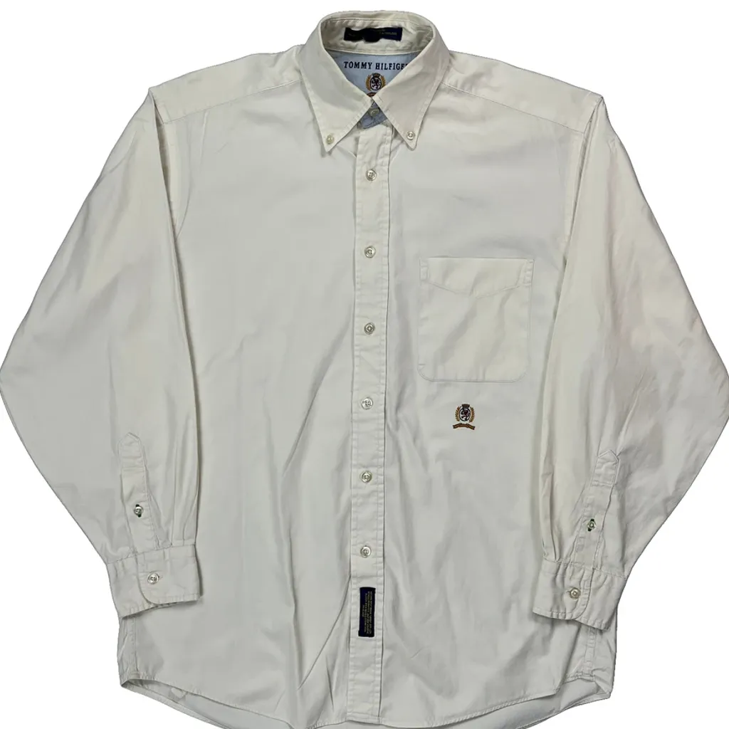 Tommy Hilfiger Shirt - Medium Cream Cotton - Image 4