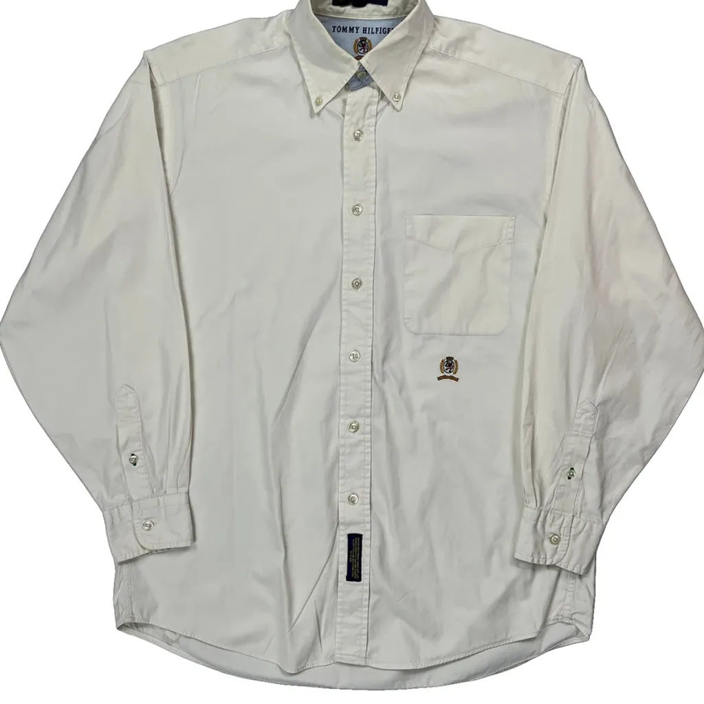 Tommy Hilfiger Shirt - Medium Cream Cotton - Image 5