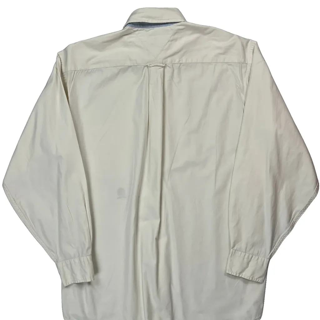 Tommy Hilfiger Shirt - Medium Cream Cotton - Image 7