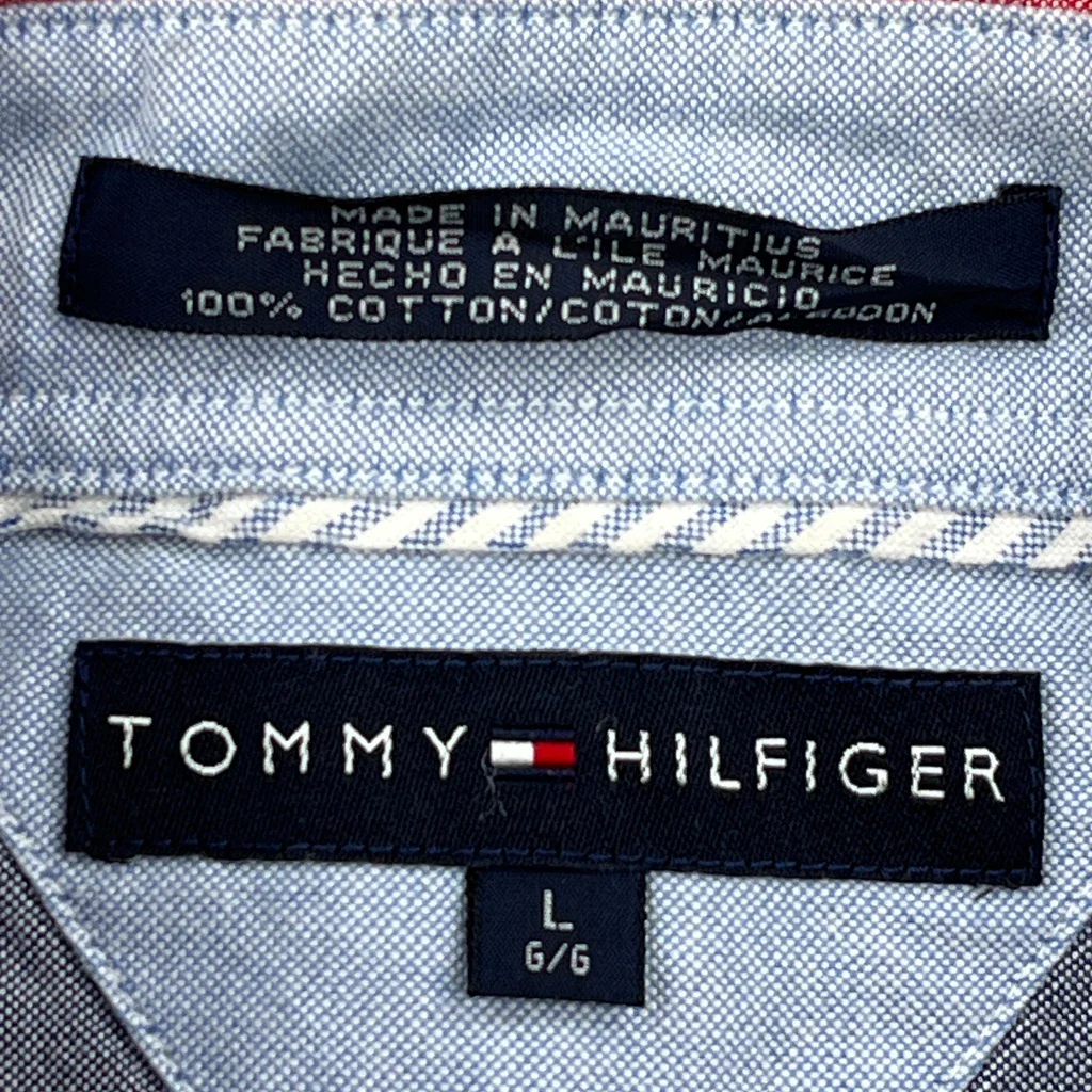 Tommy Hilfiger Striped Shirt - Large Gray Cotton - Image 3