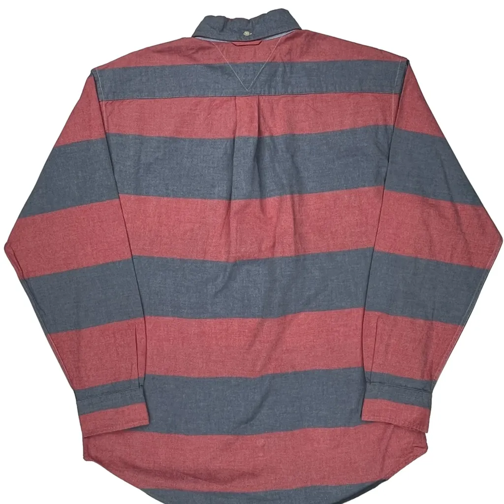 Tommy Hilfiger Striped Shirt - Large Gray Cotton - Image 7
