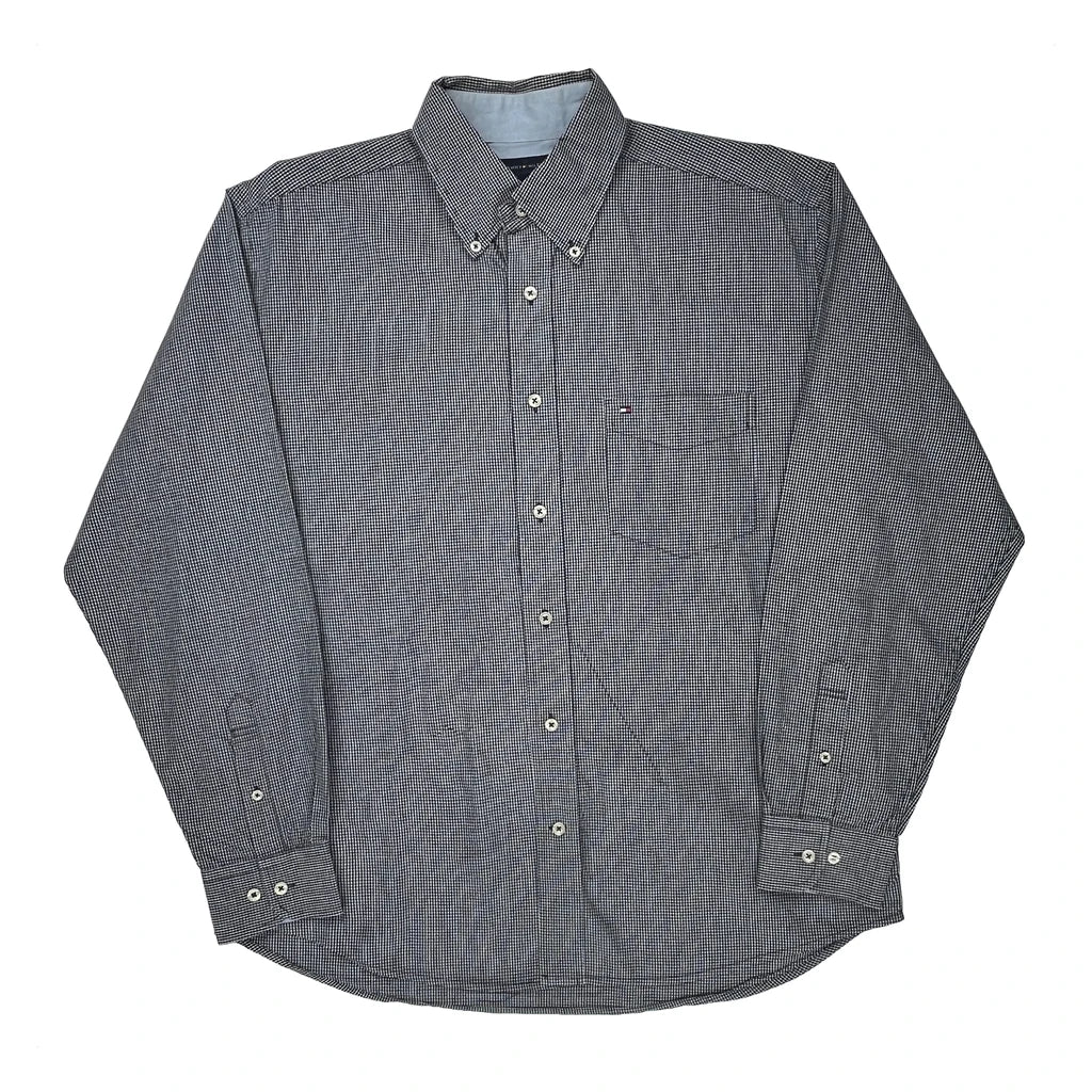 Tommy Hilfiger Checked Shirt - Medium Gray Cotton