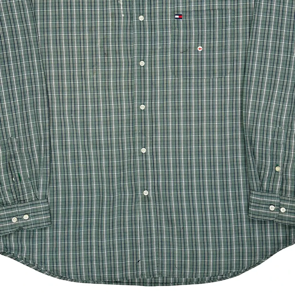 Tommy Hilfiger Checked Shirt - Large Green Cotton - Image 8