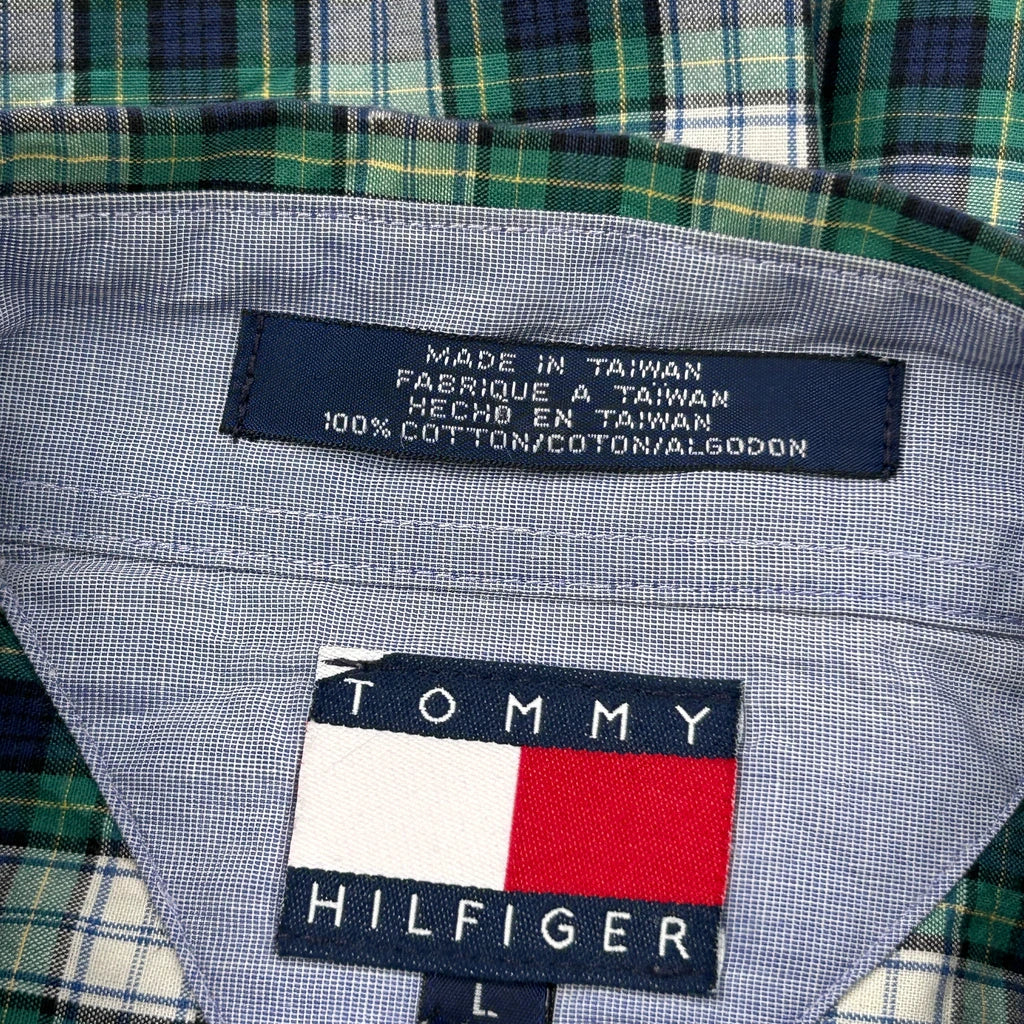 Tommy Hilfiger Checked Shirt - Large Green Cotton - Image 3