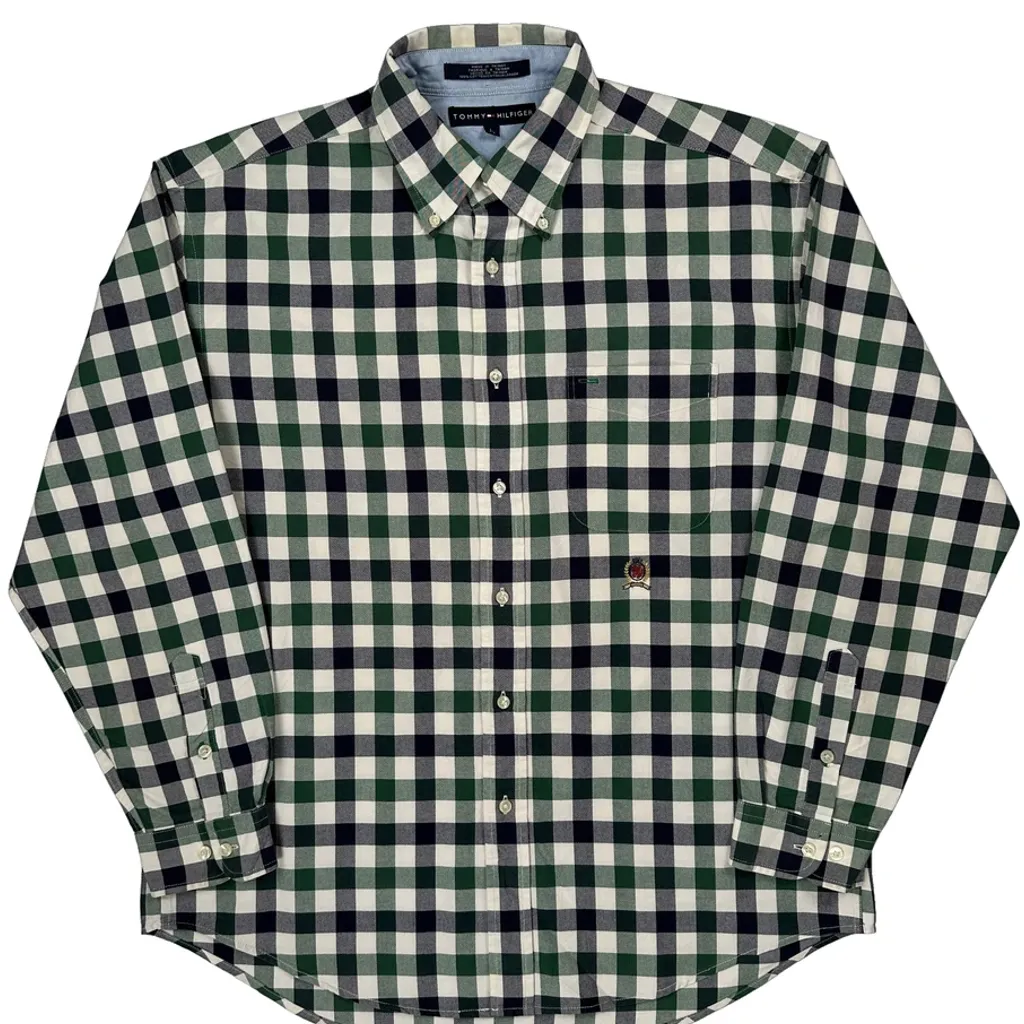 Tommy Hilfiger Checked Shirt - Large Green Cotton - Image 4
