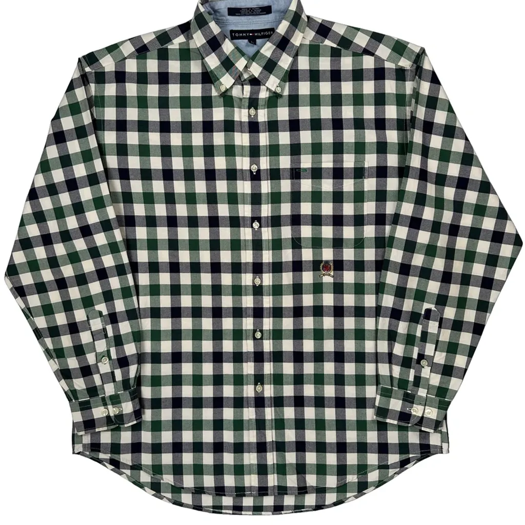 Tommy Hilfiger Checked Shirt - Large Green Cotton - Image 5