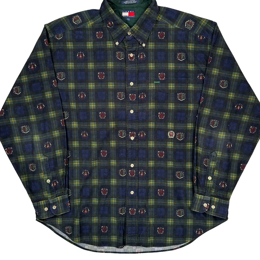Tommy Hilfiger Checked Shirt - Large Green Cotton - Image 4