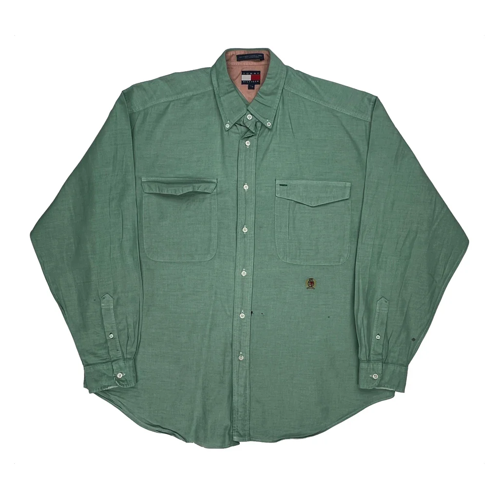 Tommy Hilfiger Shirt - Large Green Cotton