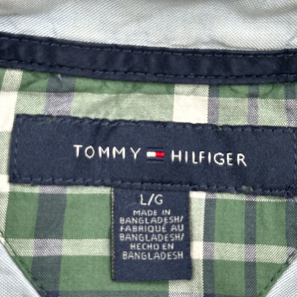 Tommy Hilfiger Checked Shirt - Large Green Cotton - Image 3