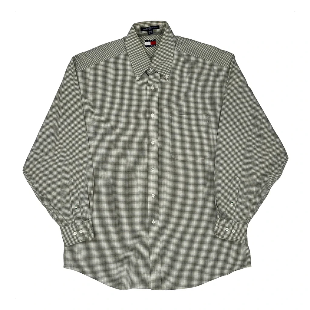 Tommy Hilfiger Checked Shirt - Medium Green Cotton
