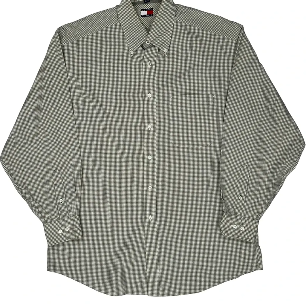 Tommy Hilfiger Checked Shirt - Medium Green Cotton - Image 4