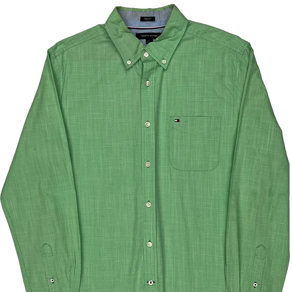 Tommy Hilfiger Shirt - Medium Green Cotton - Image 4