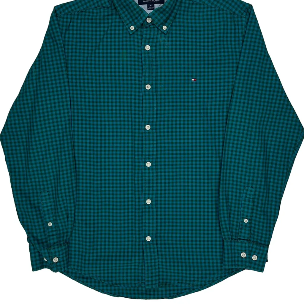 Tommy Hilfiger Checked Shirt - Medium Green Cotton - Image 4