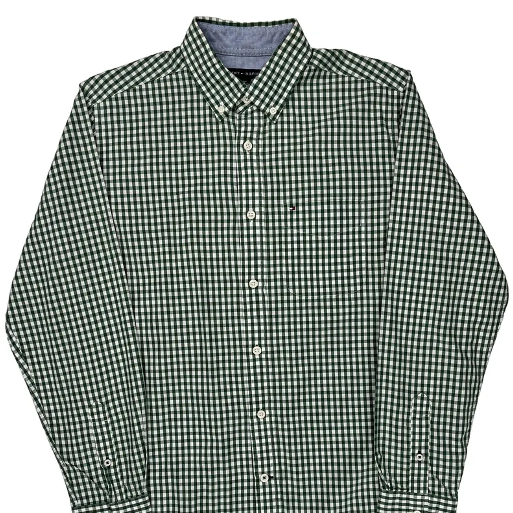 Tommy Hilfiger Checked Shirt - Small Green Cotton - Image 5