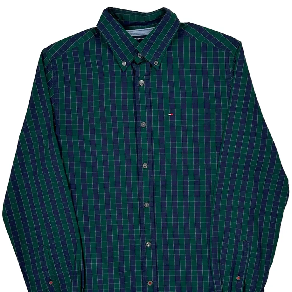 Tommy Hilfiger Checked Shirt - Small Green Cotton - Image 5