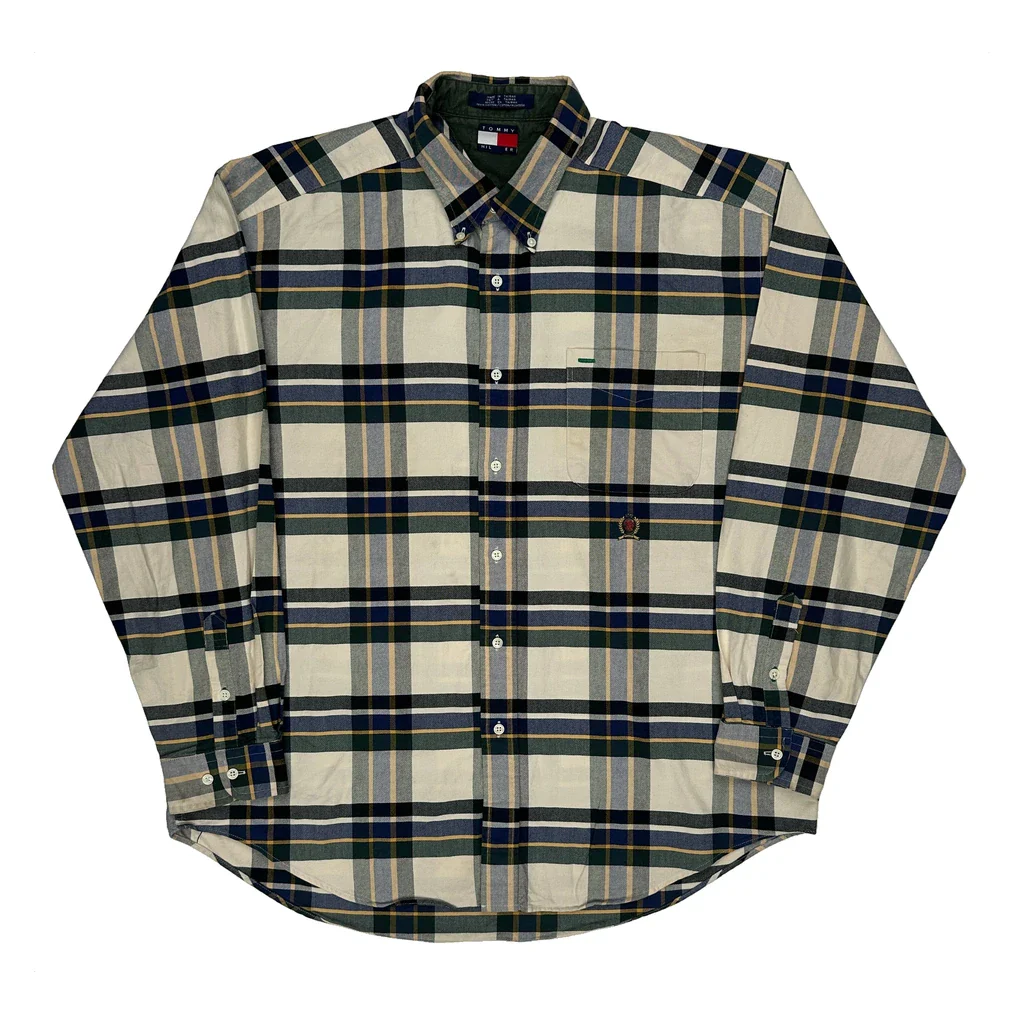 Tommy Hilfiger Checked Shirt - XL Green Cotton