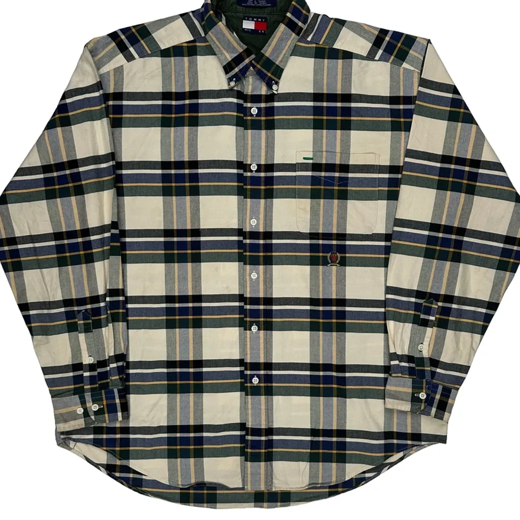 Tommy Hilfiger Checked Shirt - XL Green Cotton - Image 4