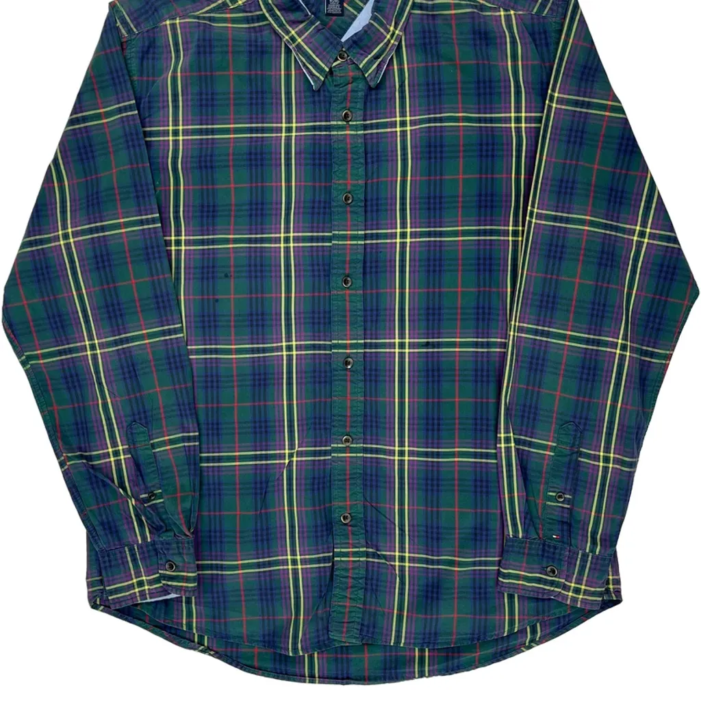Tommy Hilfiger Checked Shirt - XL Green Cotton - Image 4