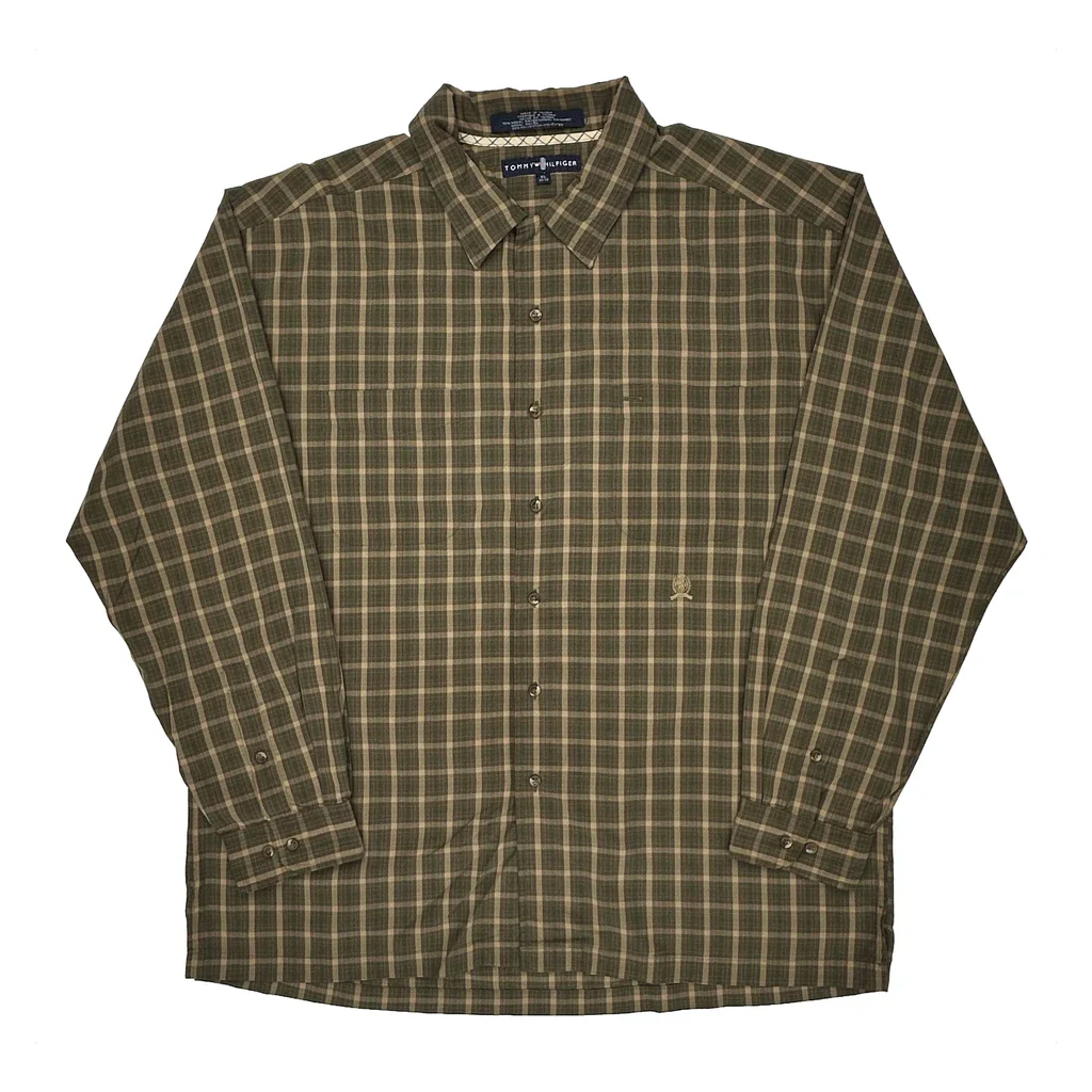 Tommy Hilfiger Checked Shirt - XL Green Polyester