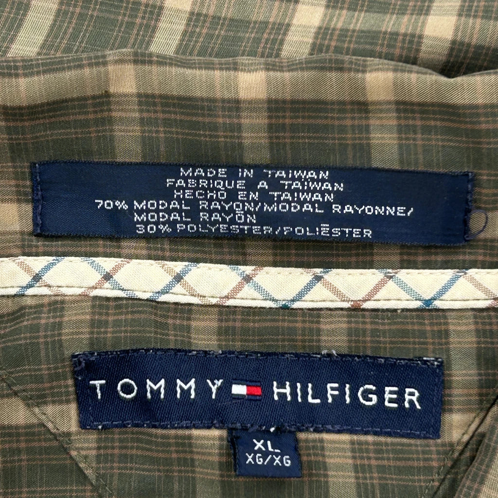 Tommy Hilfiger Checked Shirt - XL Green Polyester - Image 3