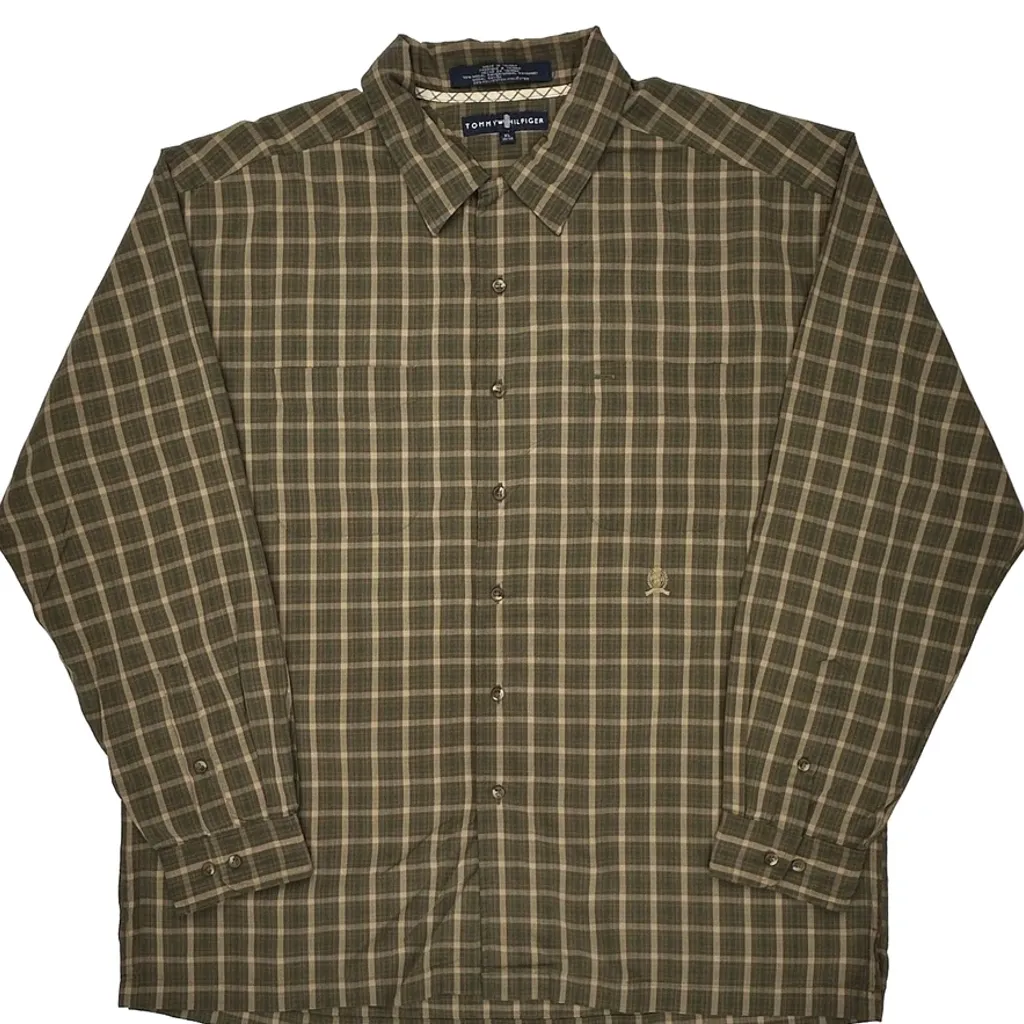 Tommy Hilfiger Checked Shirt - XL Green Polyester - Image 5