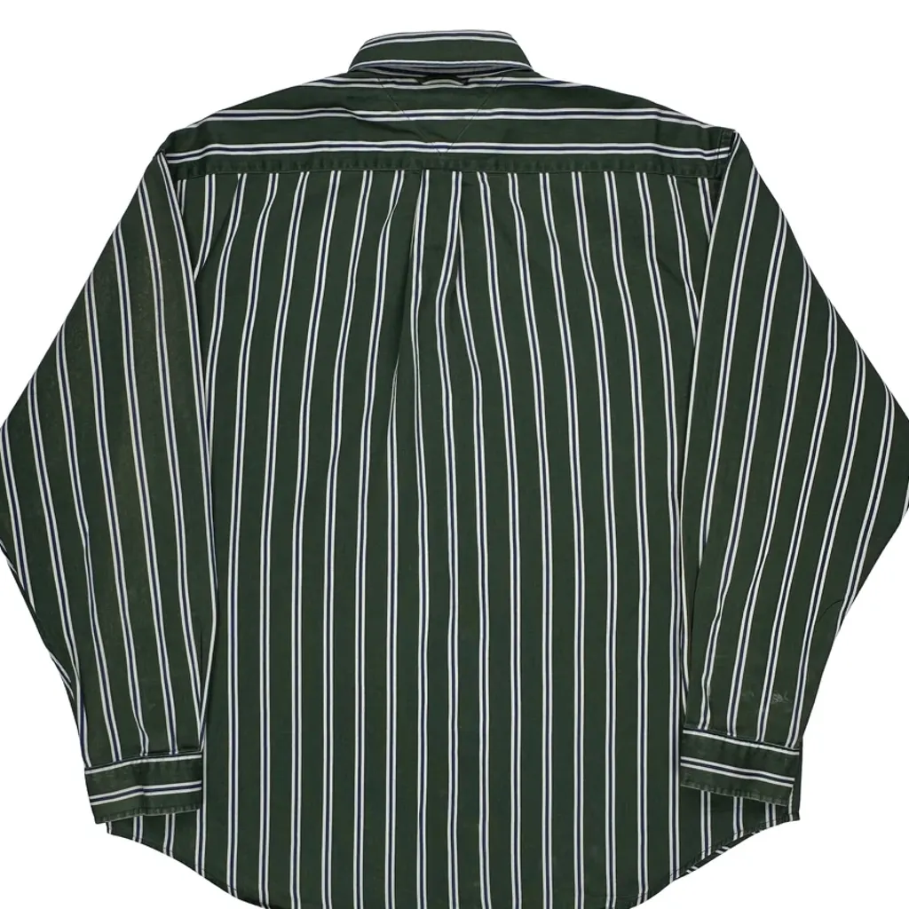 Tommy Hilfiger Striped Shirt - XL Green Cotton - Image 7