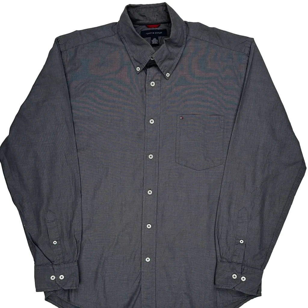 Tommy Hilfiger Shirt - Large Grey Cotton - Image 5