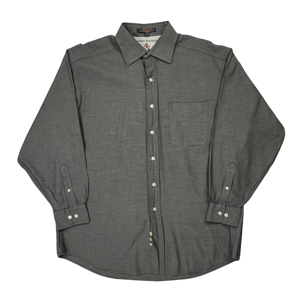 Tommy Hilfiger Shirt - Large Grey Cotton